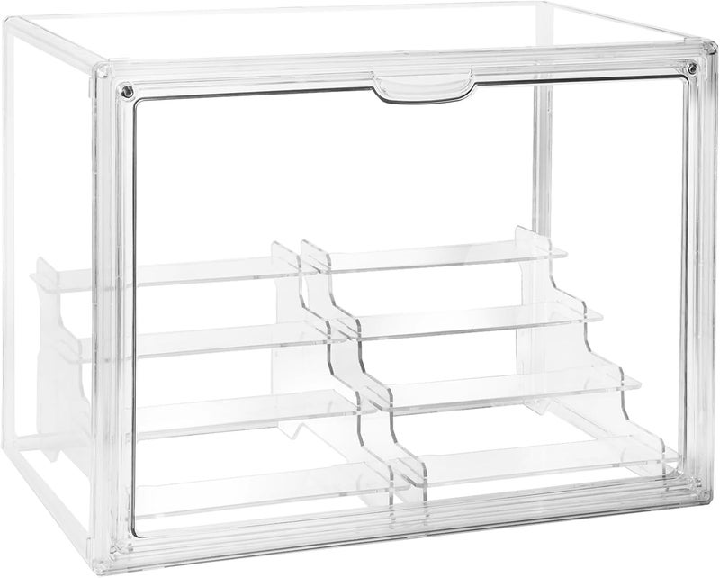 Cutora Clear Acrylic Display Case, 4 Tier Acrylic Blind Box for Figures, Dustproof Storage Organizer with Magnetic Door for Action Figures, Stackable Collectibiles Showcase for Doll Toy Car Model - Image 1